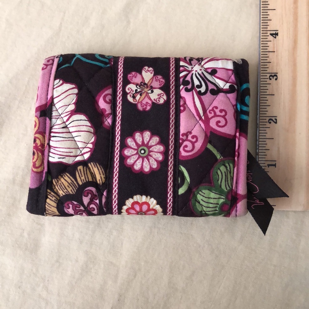 Vera Bradley Wallet Mod Floral Pink Brown Retired Tri Fold - Picture 6 of 6